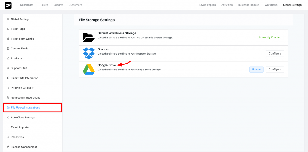 File sharing integration