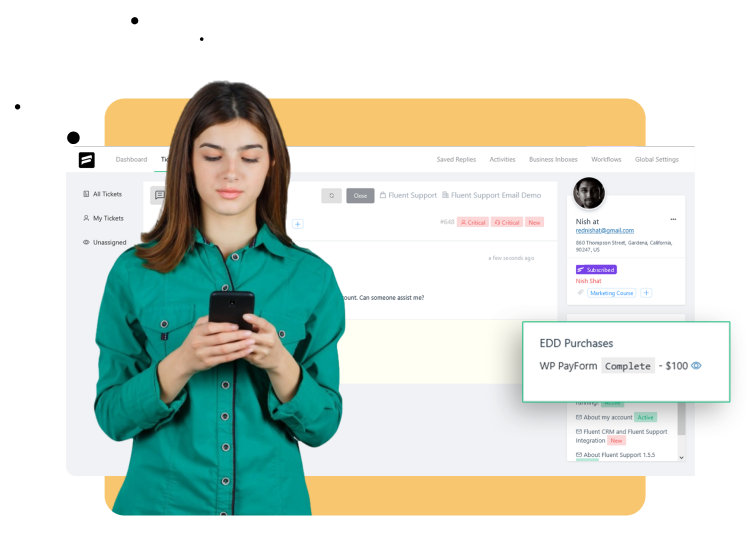 Customer Purchase History - Easy Digital Downloads Integration - Fluent Support
