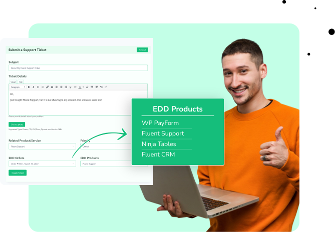 Easy Digital Download - Easy Submission Process - Fluent Support
