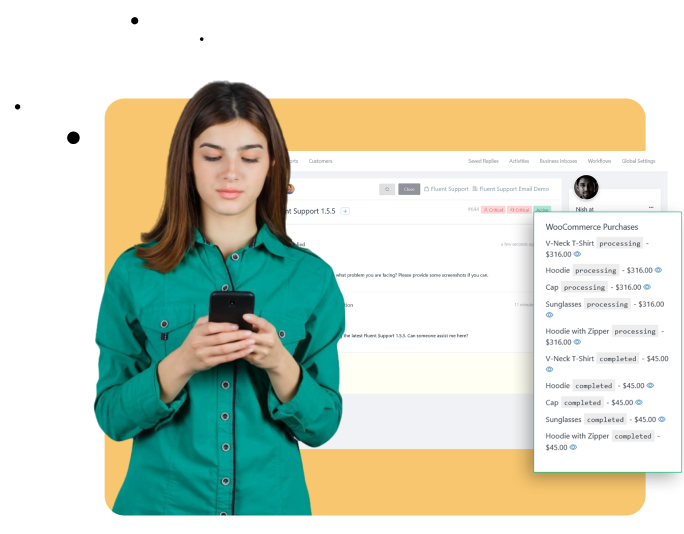 Customer Purchase History - WooCommerce Integration - Fluent Support