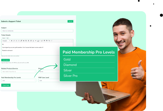 Paid Membership Pro Products into Ticket Priorities - Paid Membership Pro Integration - Fluent Support