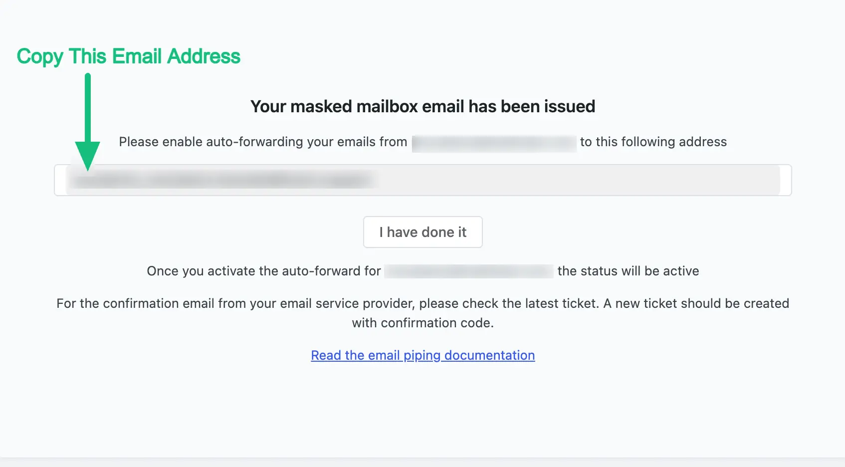 Copy Masked Mailbox Email