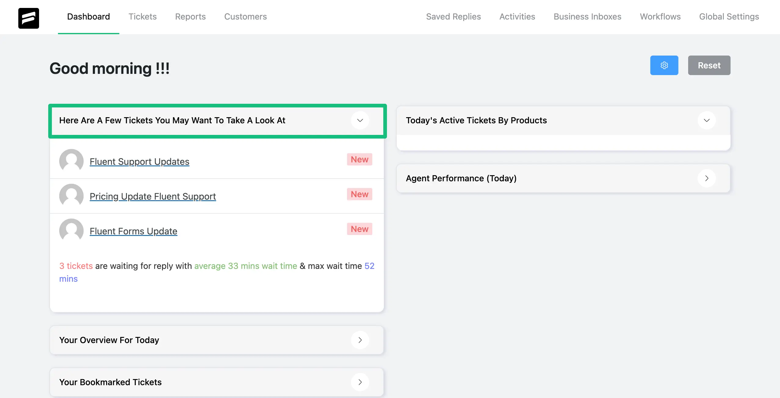 Preview of Overall Ticket Activities