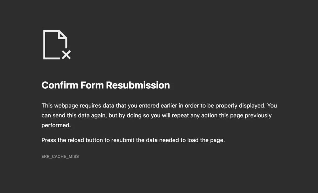 'ERR_CACHE_MISS' error in Chrome