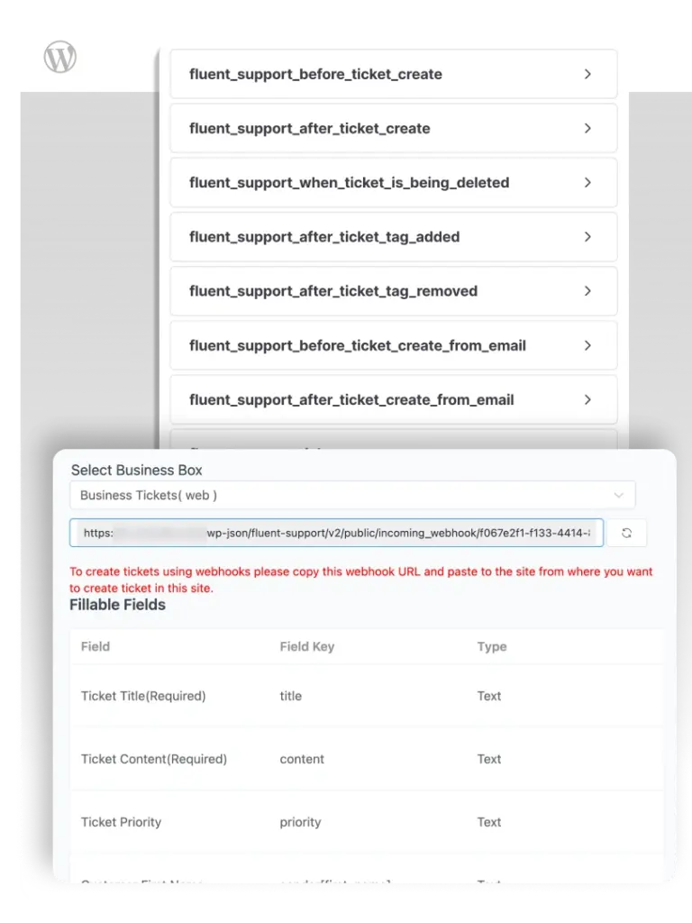 Webhooks & classes - Fluent Support (Home 25)