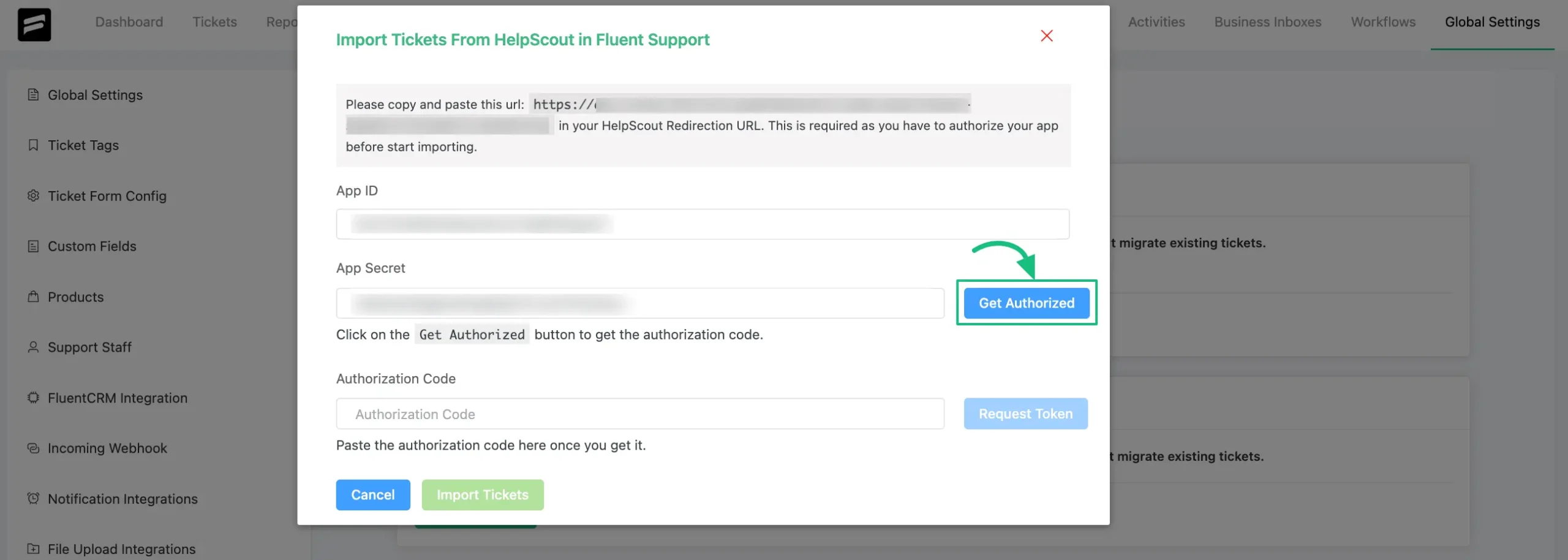 Get Authorized option
