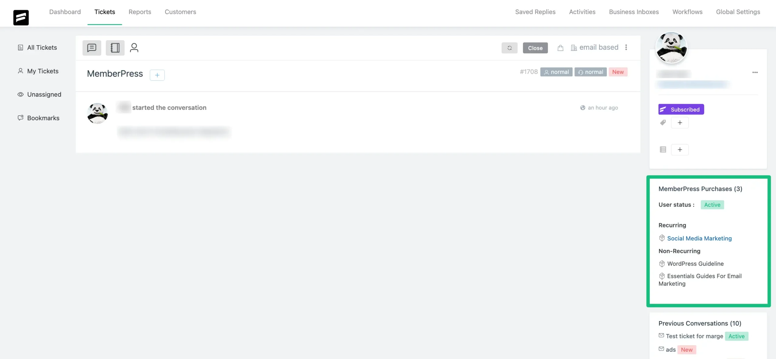 MemberPress User's purchase related information