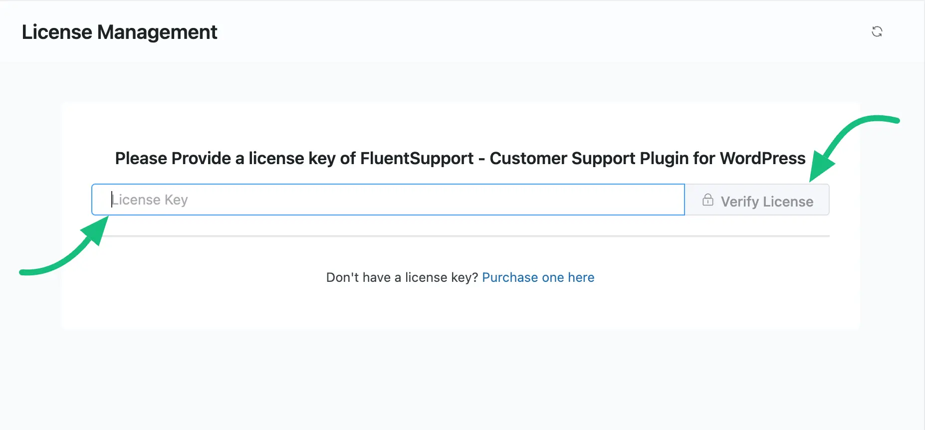 Provide License key and Verify