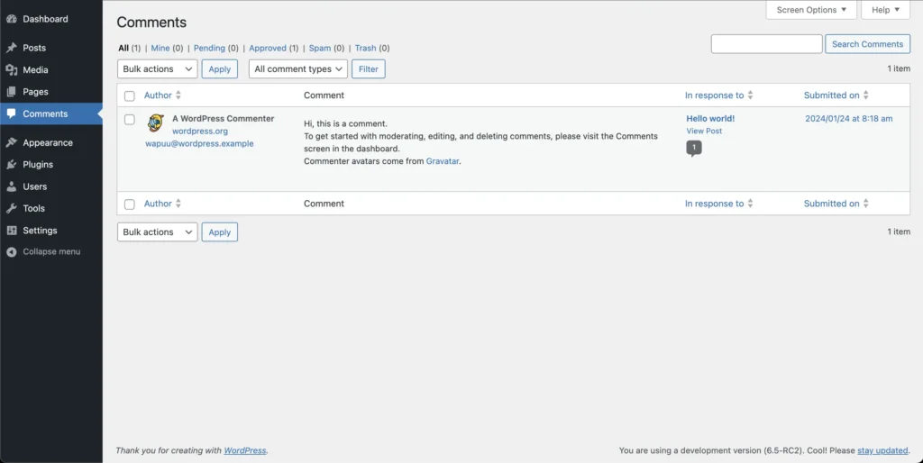 WordPress Comments