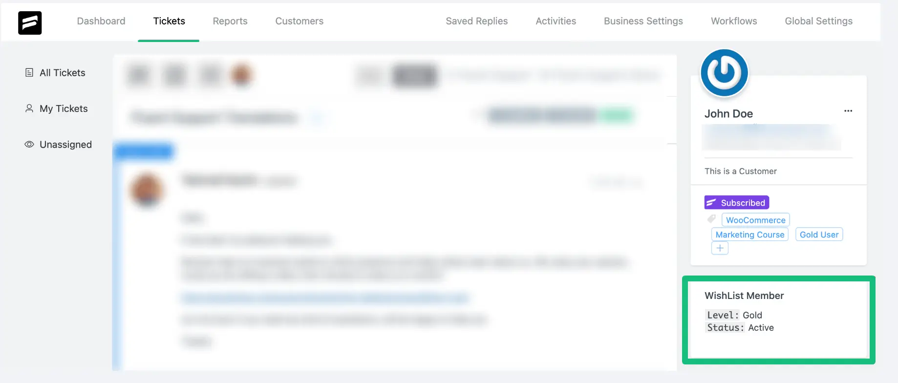 Preview of WishList Member Integration with Fluent Support