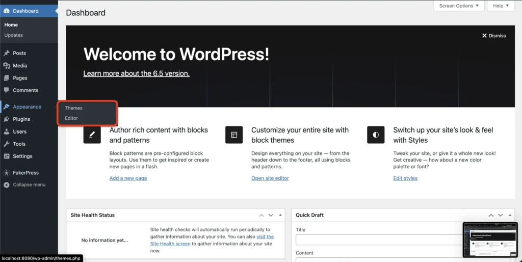 WordPress Appearance