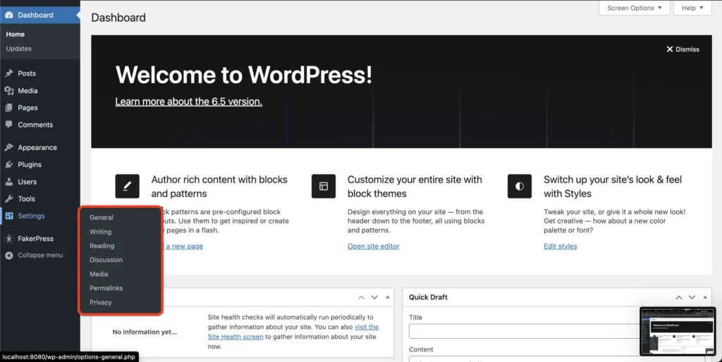 WordPress Settings